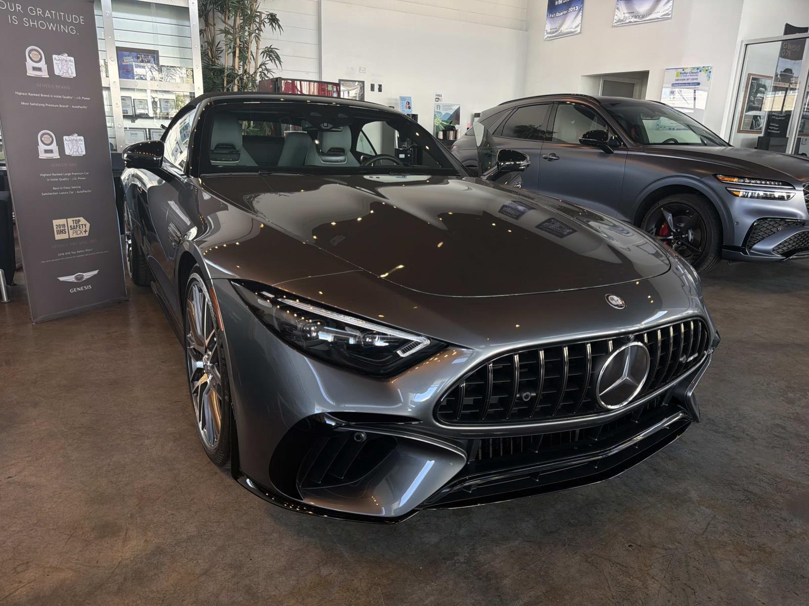 Gray (Selenite Grey Metallic) 2024 Mercedes-Benz SL-Class Convertible All-Wheel Drive Automatic