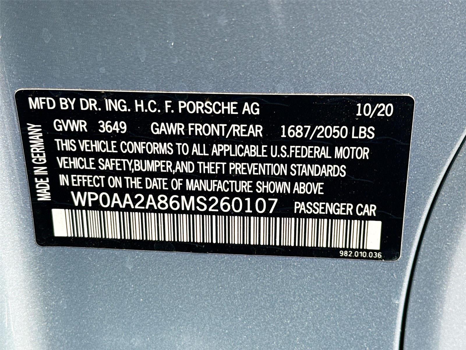 2021 Porsche 718 Cayman