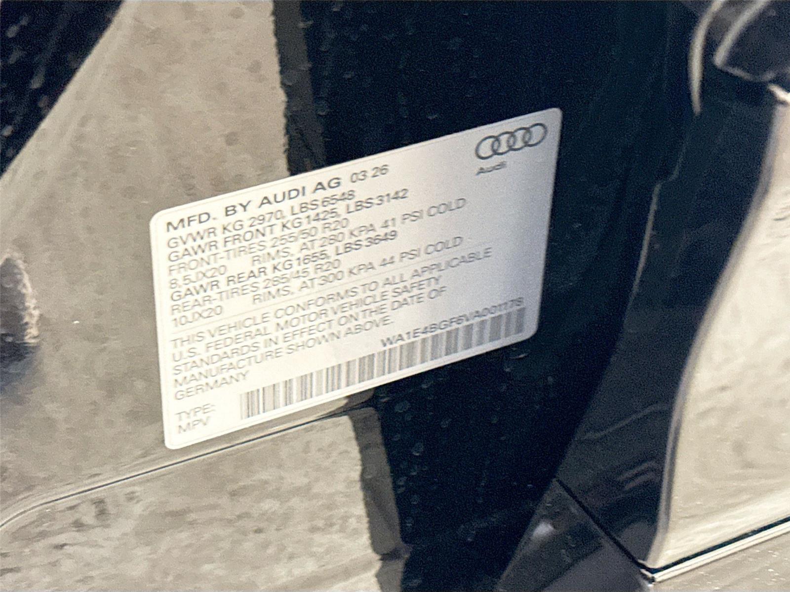 2027 Audi Q6 e-tron Sportback Premium Plus