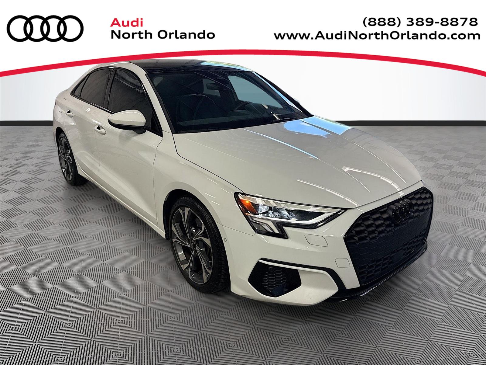 Glacier White Metallic 2023 Audi A3 Sedan Front-Wheel Drive Automatic