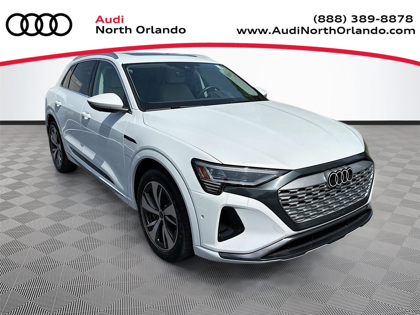 Glacier White Metallic 2024 Audi Q8 e-tron SUV / Crossover All-Wheel Drive Automatic