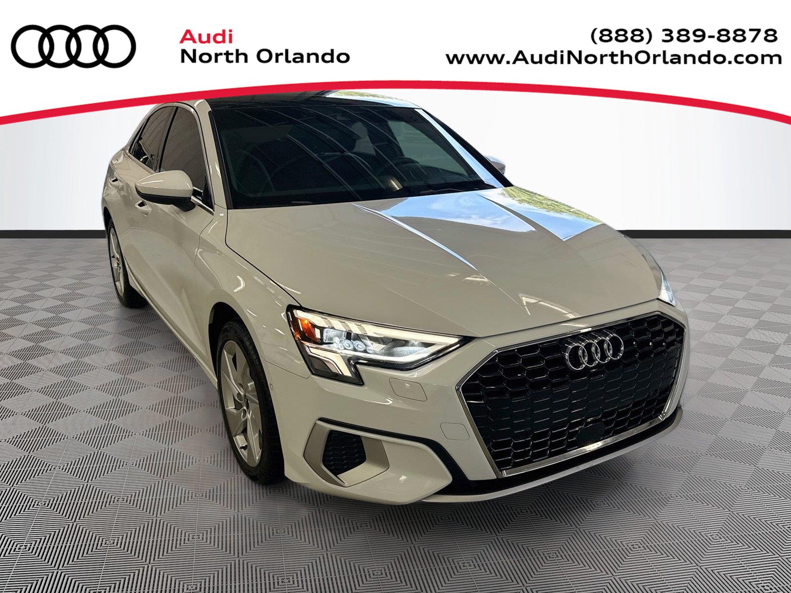 Glacier White Metallic 2024 Audi A3 Sedan Front-Wheel Drive Automatic