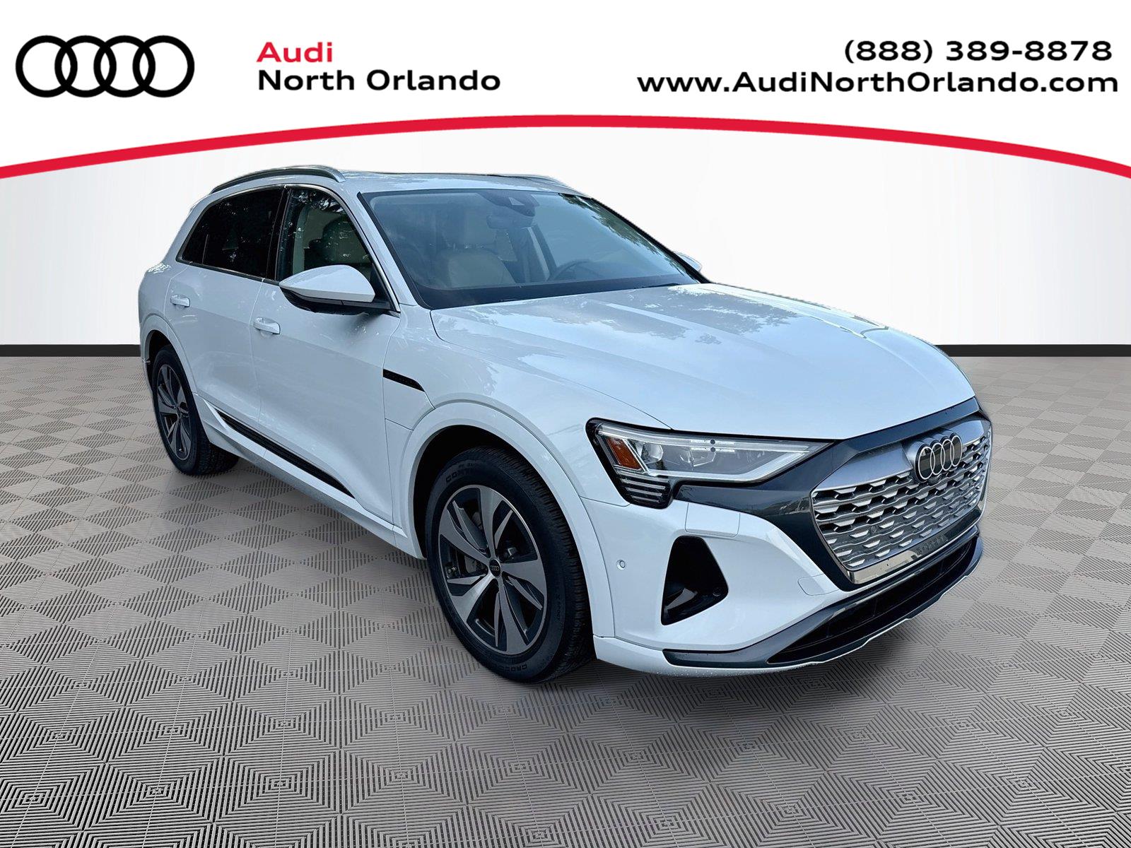 Glacier White Metallic 2024 Audi Q8 e-tron SUV / Crossover All-Wheel Drive Automatic