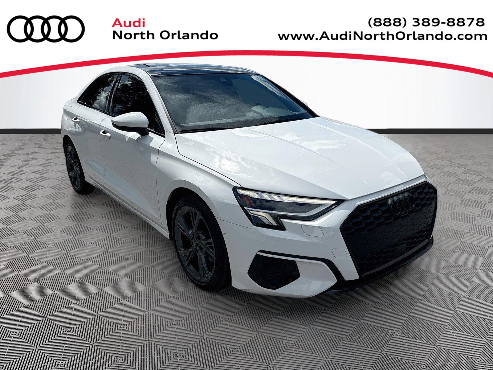 Ibis White 2024 Audi A3 Sedan Front-Wheel Drive Automatic