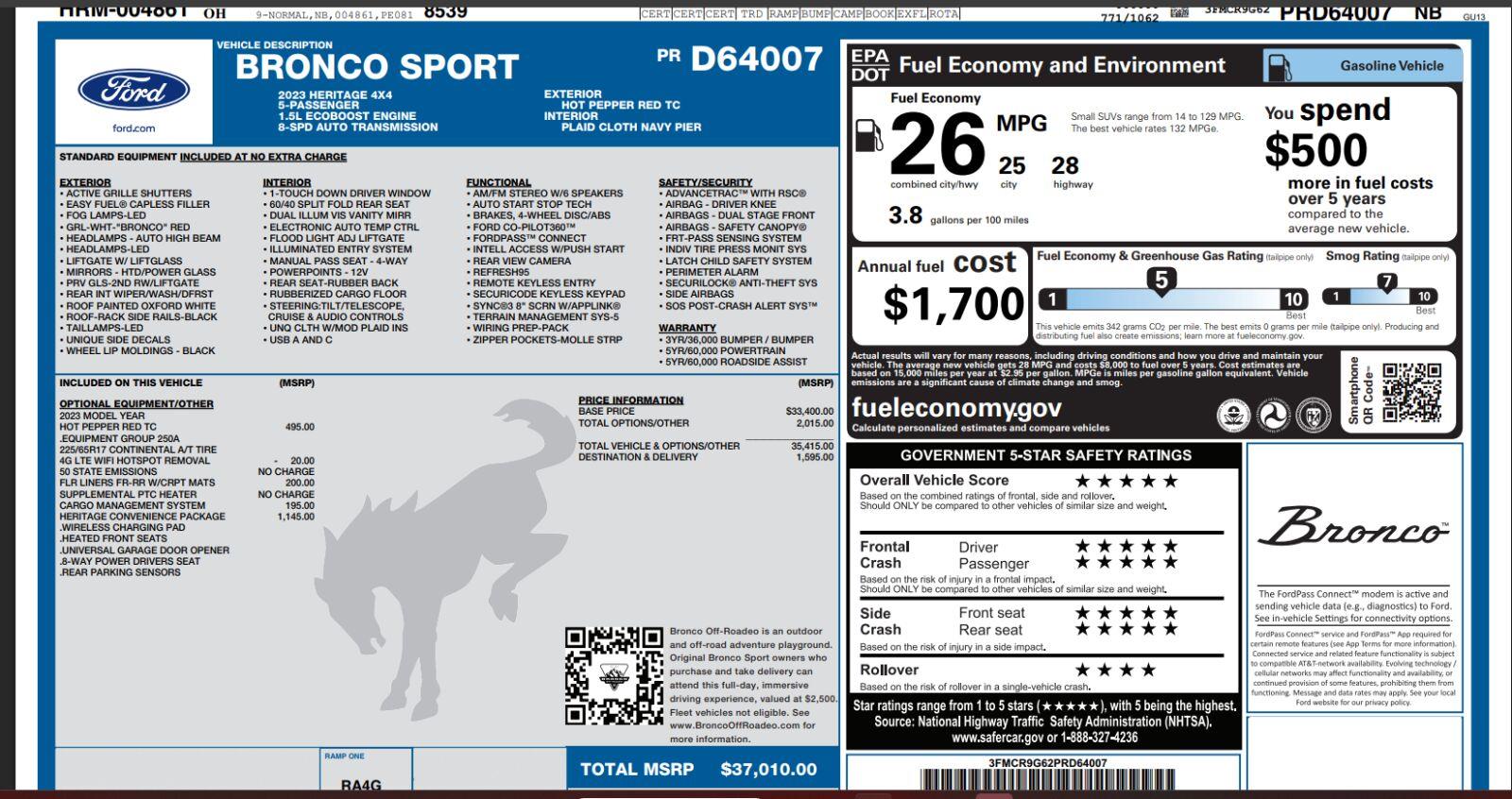 2023 Ford Bronco Sport Heritage AWD