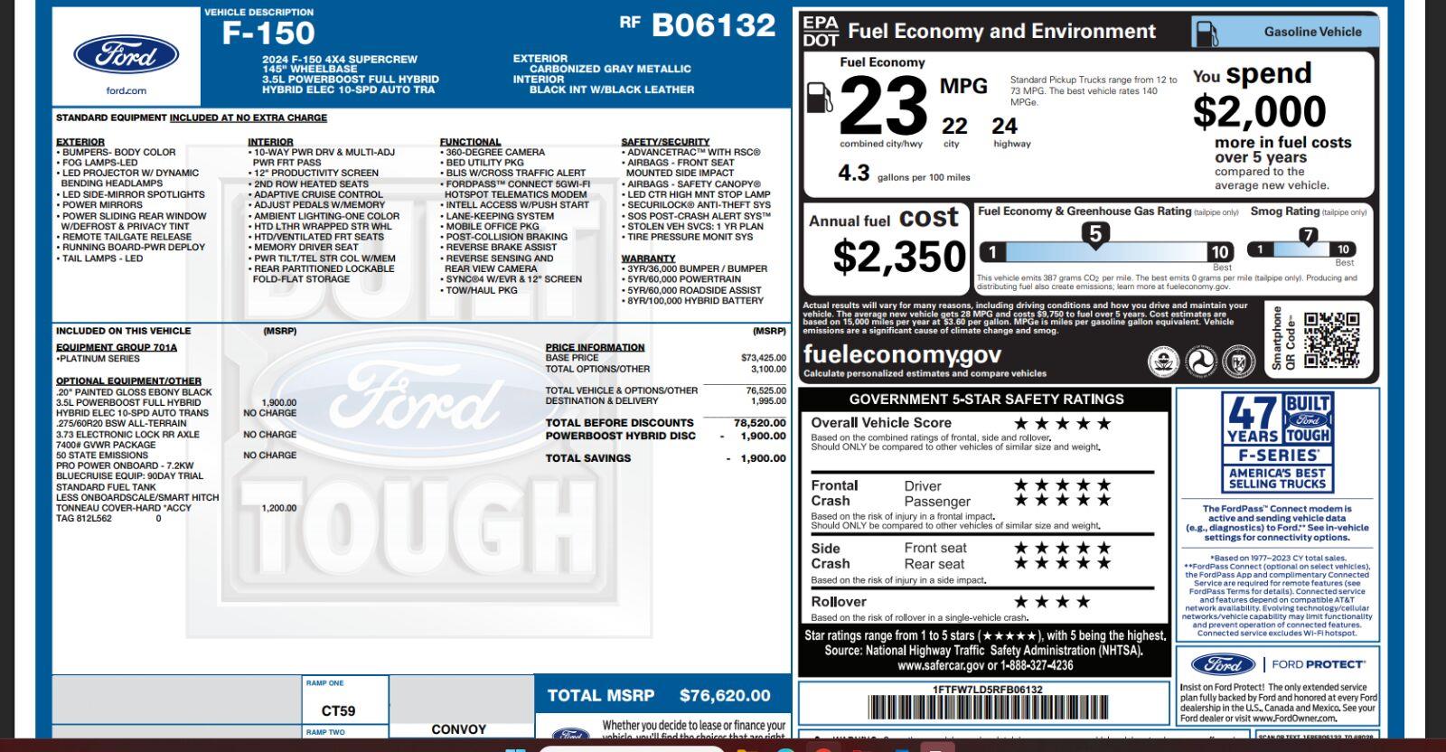 2024 Ford F-150 Platinum SuperCrew 4WD