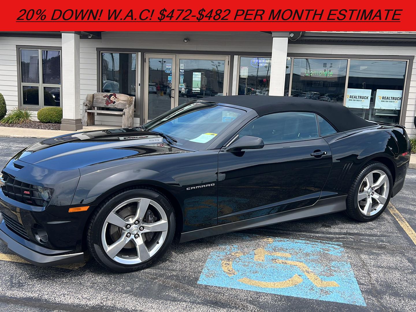 Black 2011 Chevrolet Camaro Convertible Rear-Wheel Drive 6-Speed Manual