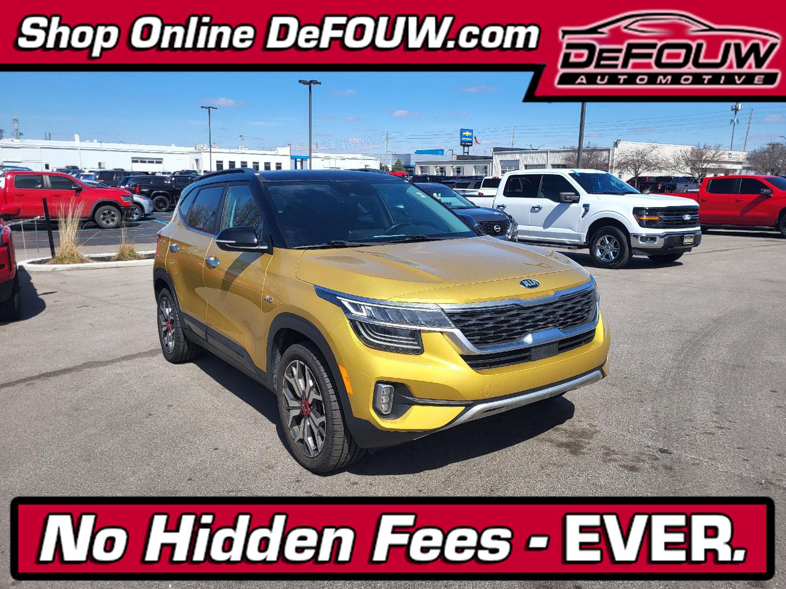 Starbright Yellow/Black Roof 2021 Kia Seltos SX Turbo AWD SUV / Crossover All-Wheel Drive 7-Speed Automatic