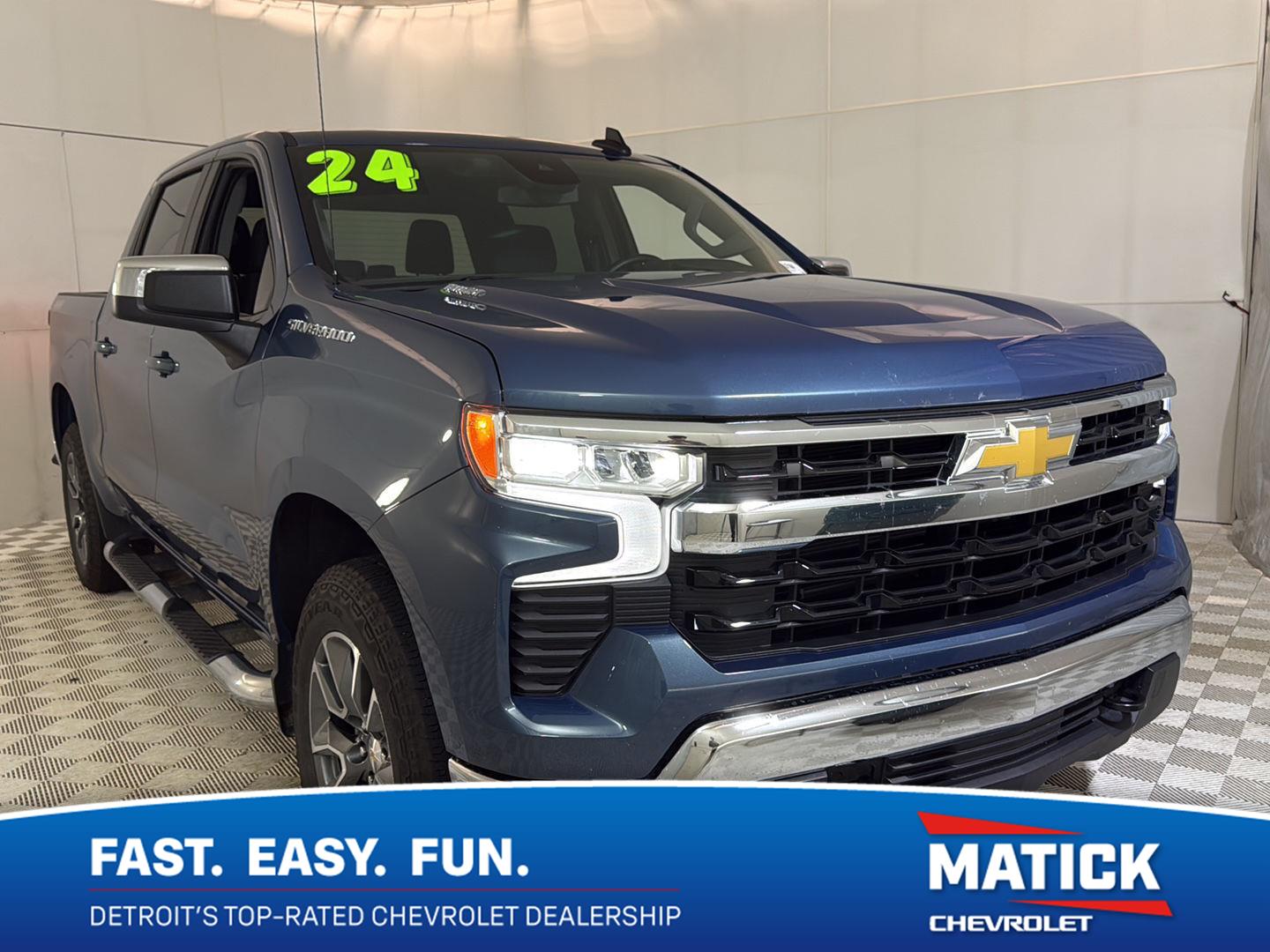Lakeshore Blue Metallic 2024 Chevrolet Silverado 1500 Pickup Truck Four-Wheel Drive 8-Speed Automatic
