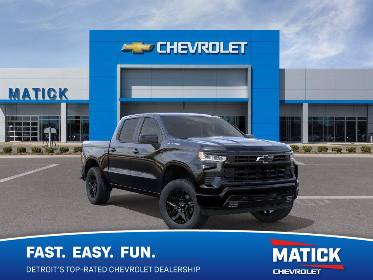 Black 2026 Chevrolet Silverado 1500 Pickup Truck Four-Wheel Drive Automatic