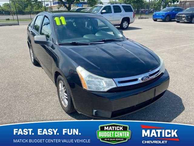 Black (Ebony) 2011 Ford Focus Sedan Front-Wheel Drive 4-Speed Automatic