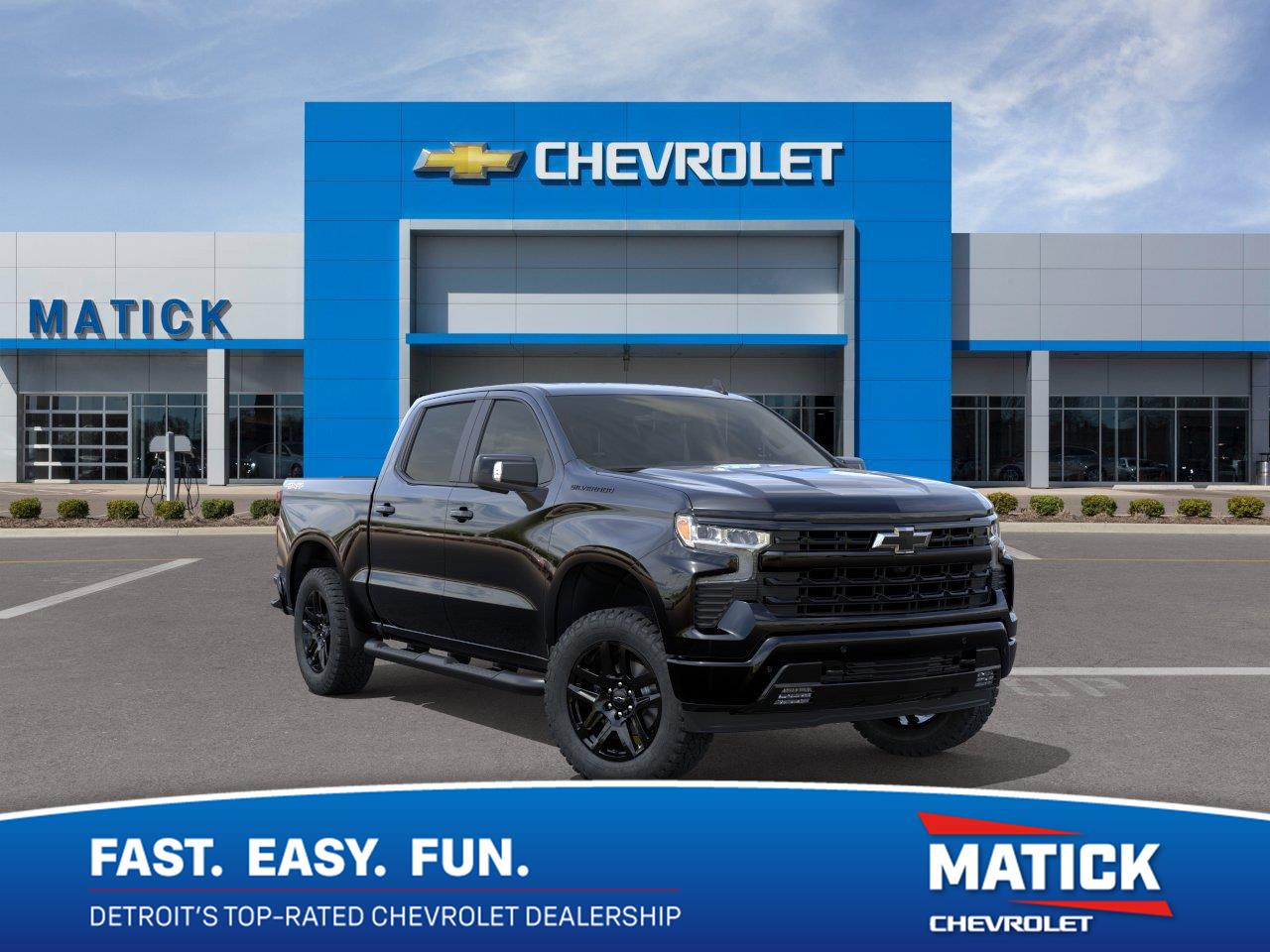 Black 2026 Chevrolet Silverado 1500 Pickup Truck Four-Wheel Drive
