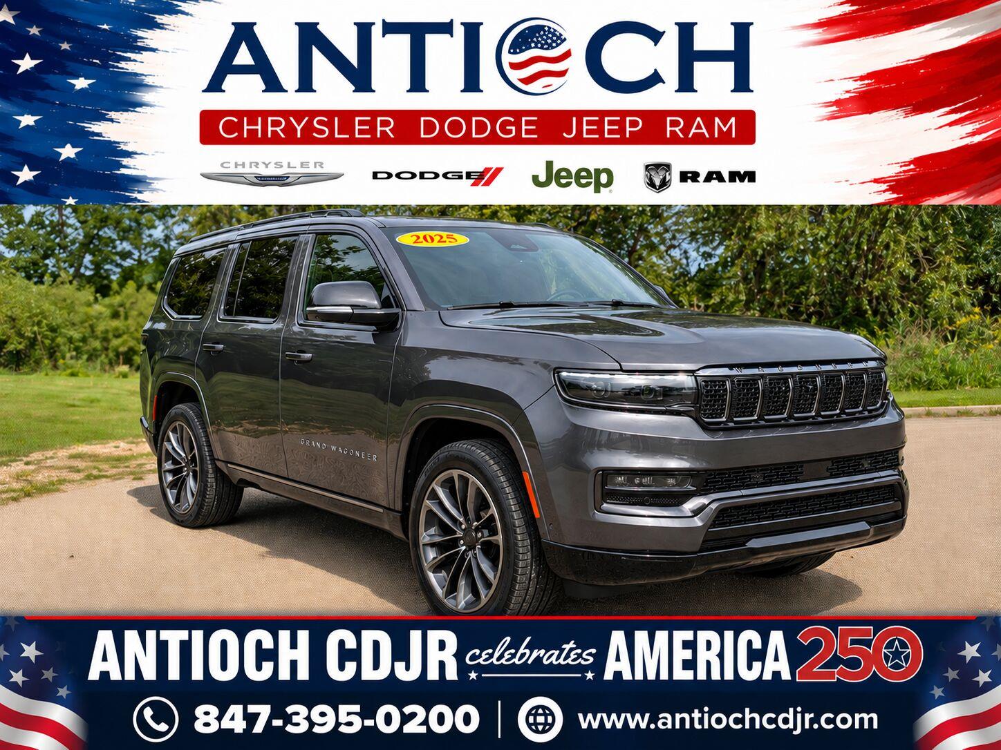 Diamond Black Crystal Pearlcoat 2025 Jeep Grand Wagoneer SUV / Crossover Four-Wheel Drive 8-Speed Automatic