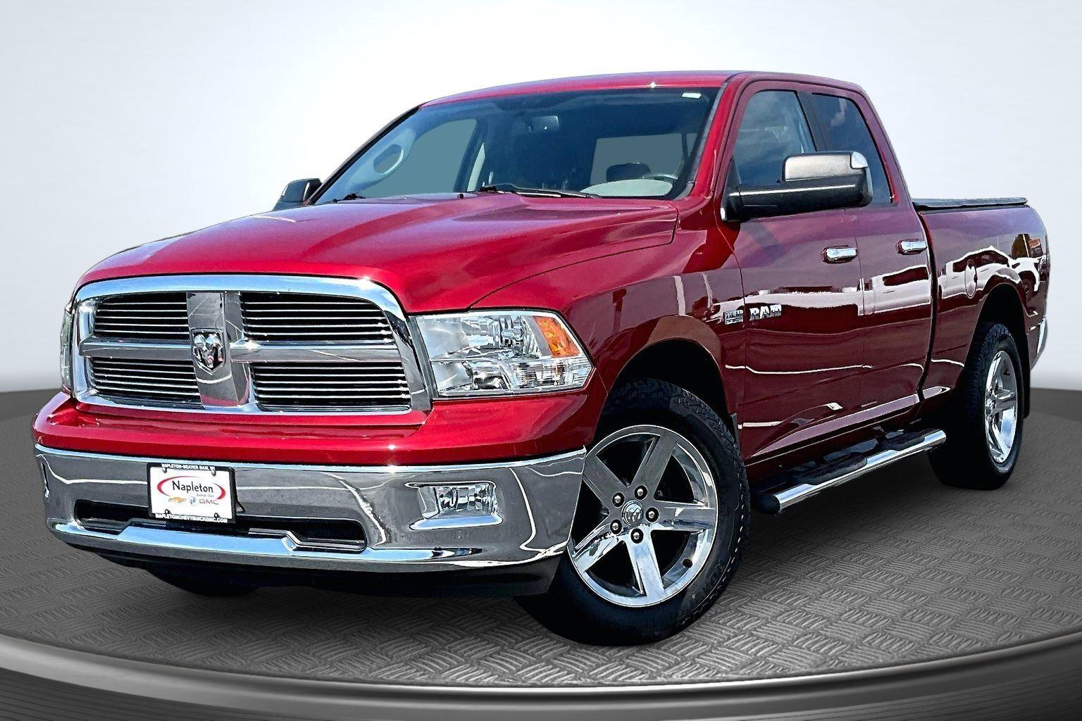 Inferno Red Crystal Pearlcoat 2010 Dodge RAM 1500 SLT Quad Cab 4WD Pickup Truck Four-Wheel Drive 5-Speed Automatic