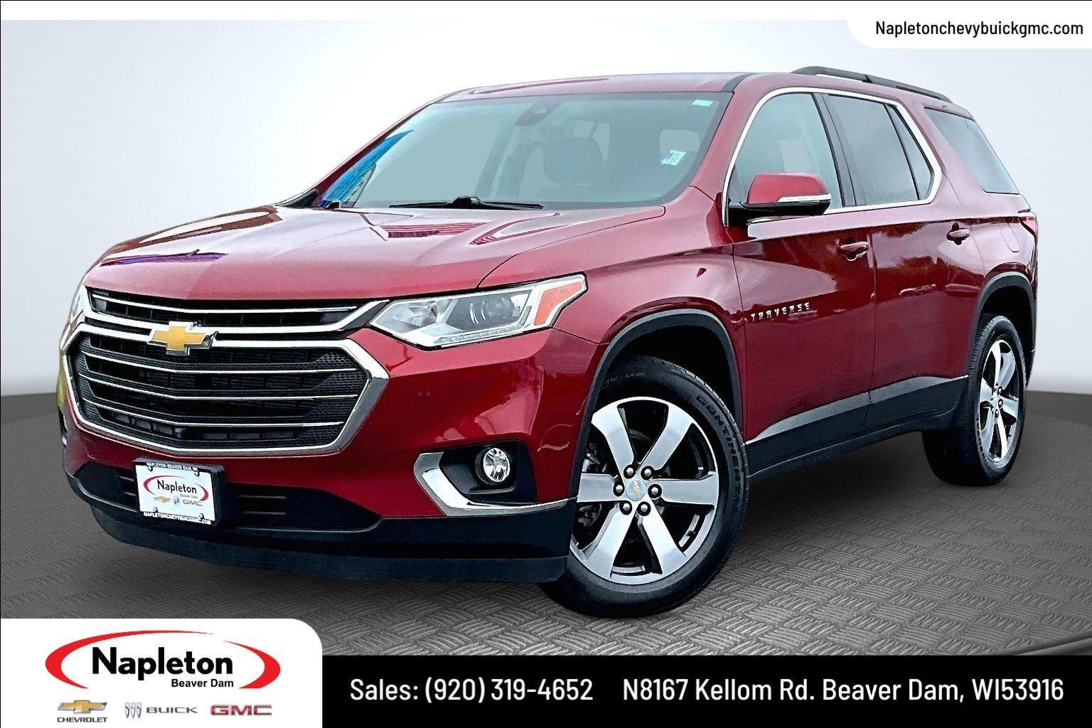 Cajun Red Tintcoat 2021 Chevrolet Traverse SUV / Crossover Four-Wheel Drive 9-Speed Automatic