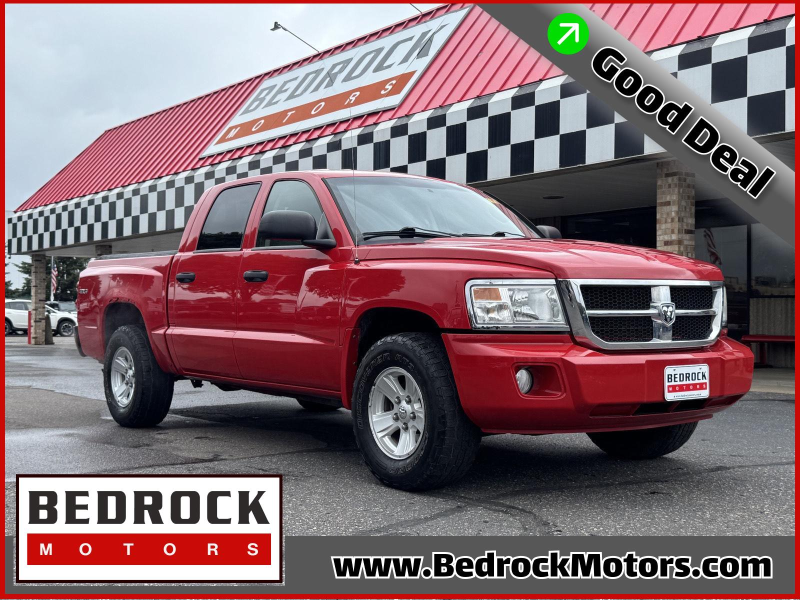 Flame Red Clearcoat 2008 Dodge Dakota SLT Crew Cab 4WD Pickup Truck Four-Wheel Drive Automatic