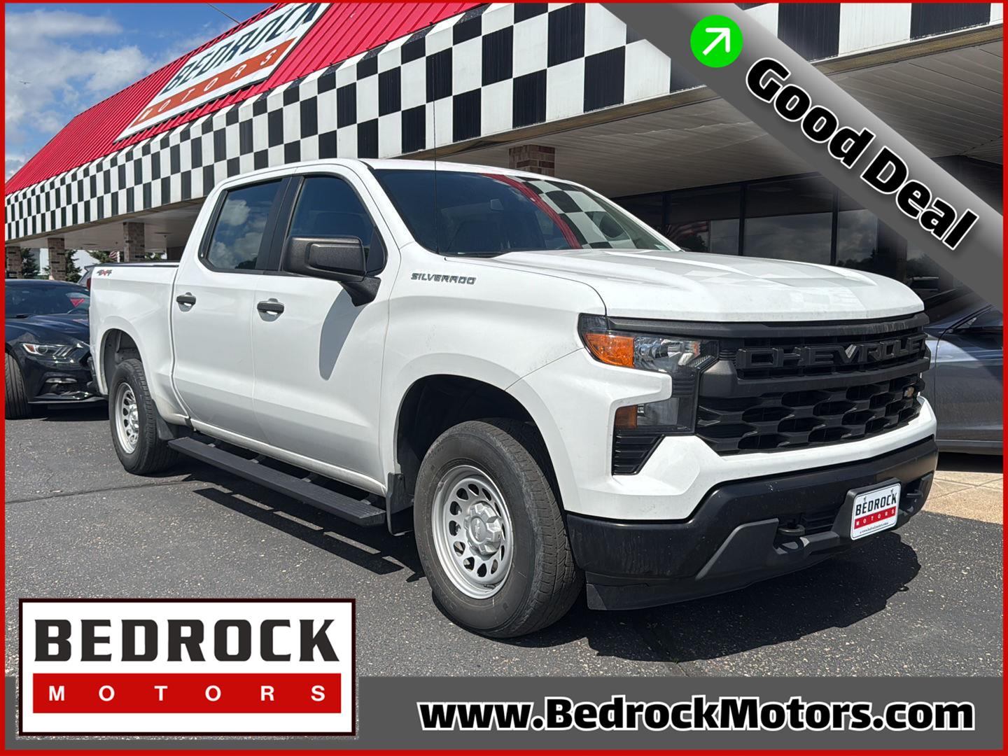 White 2023 Chevrolet Silverado 1500 Pickup Truck Four-Wheel Drive Automatic