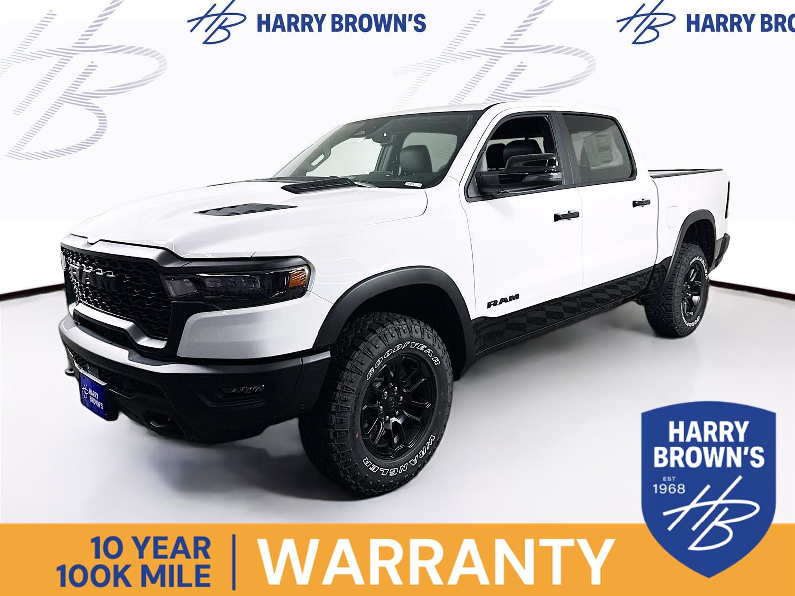 Bright White Clearcoat 2026 RAM 1500 Rebel Crew Cab 4WD Pickup Truck Four-Wheel Drive 8-Speed Automatic