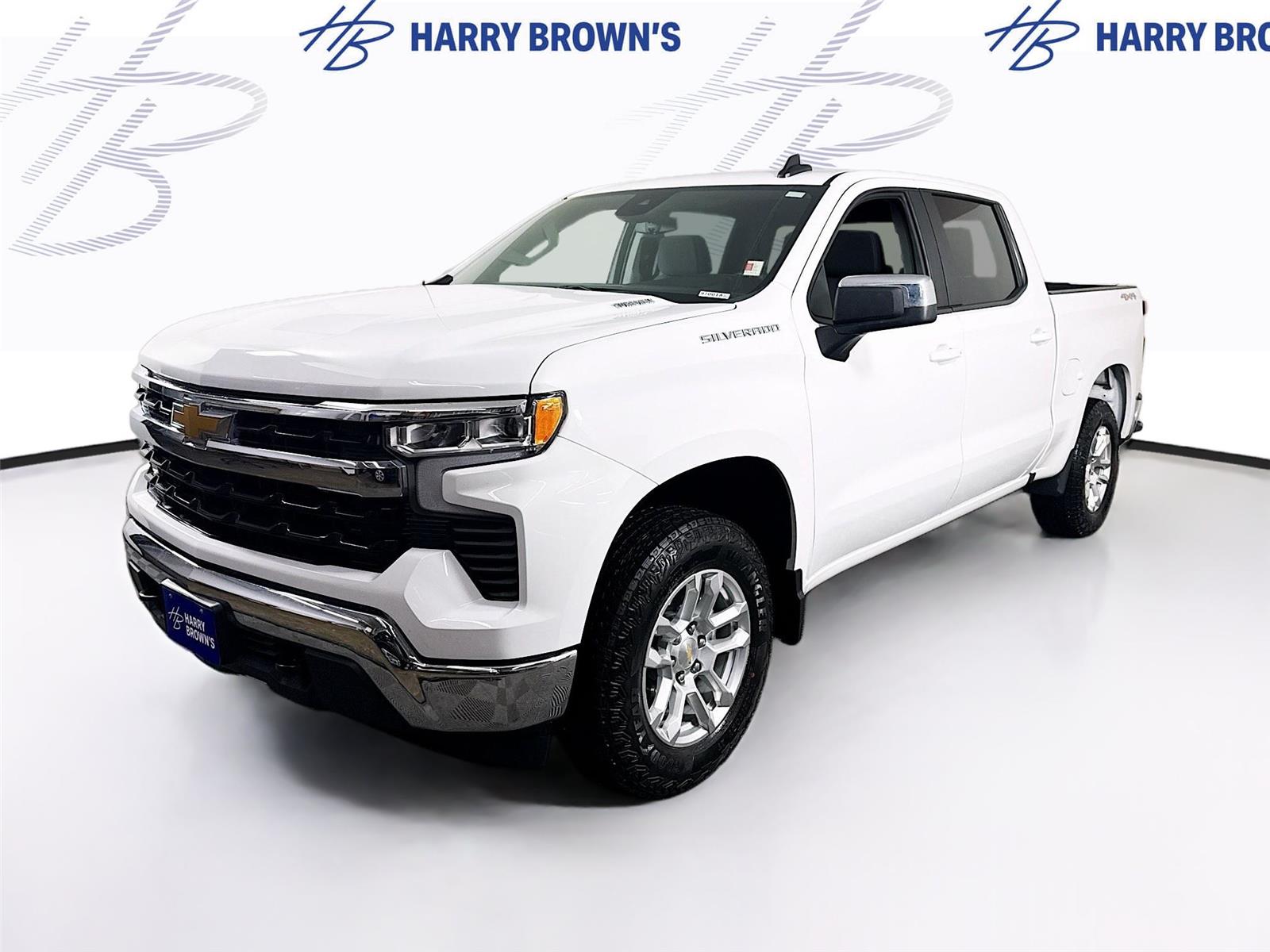 Summit White 2025 Chevrolet Silverado 1500 LT Crew Cab 4WD Pickup Truck Four-Wheel Drive 8-Speed Automatic
