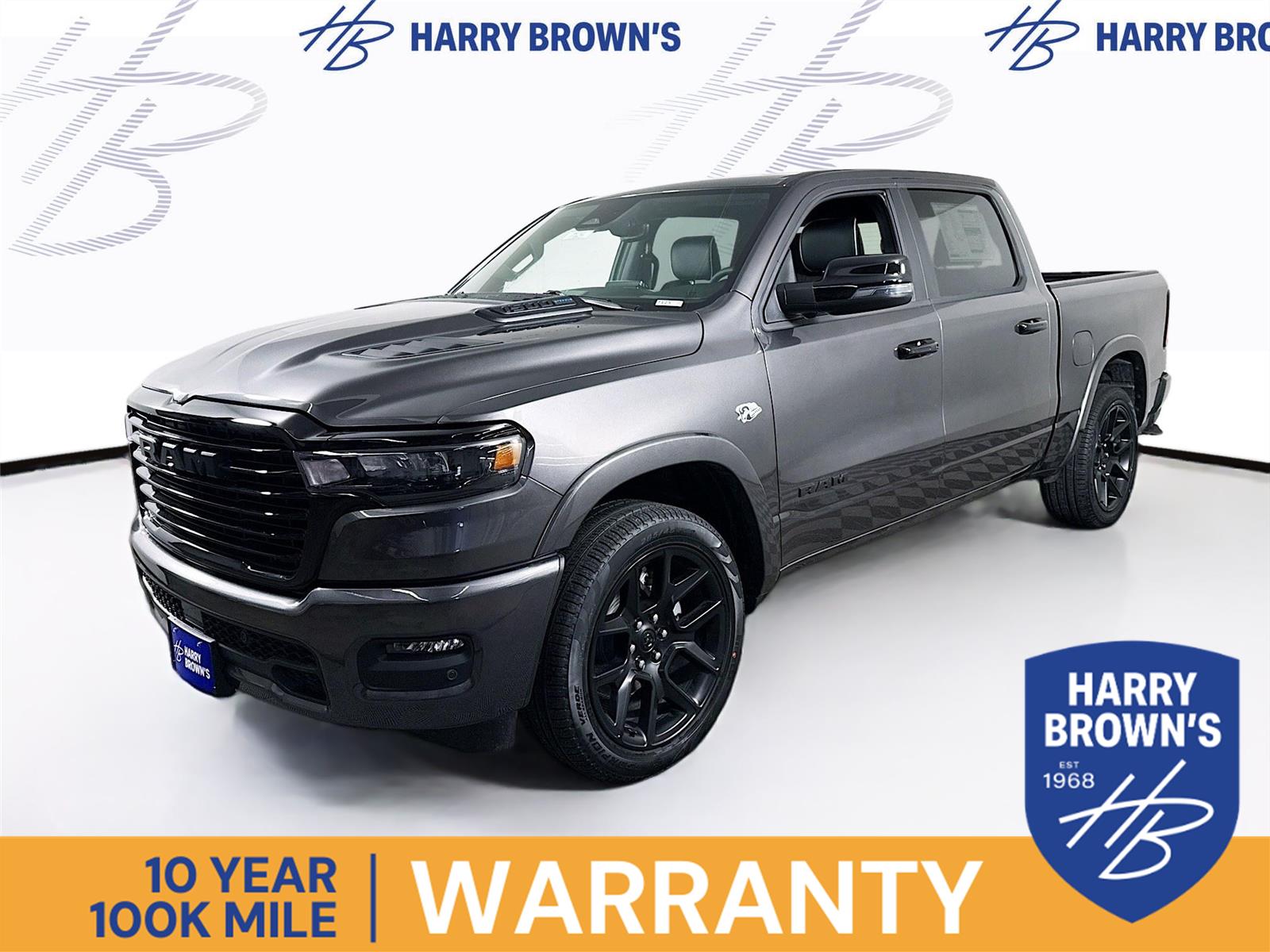 Gray (Granite Crystal Metallic Clearcoat) 2026 RAM 1500 Laramie Crew Cab 4WD Pickup Truck Four-Wheel Drive 8-Speed Automatic