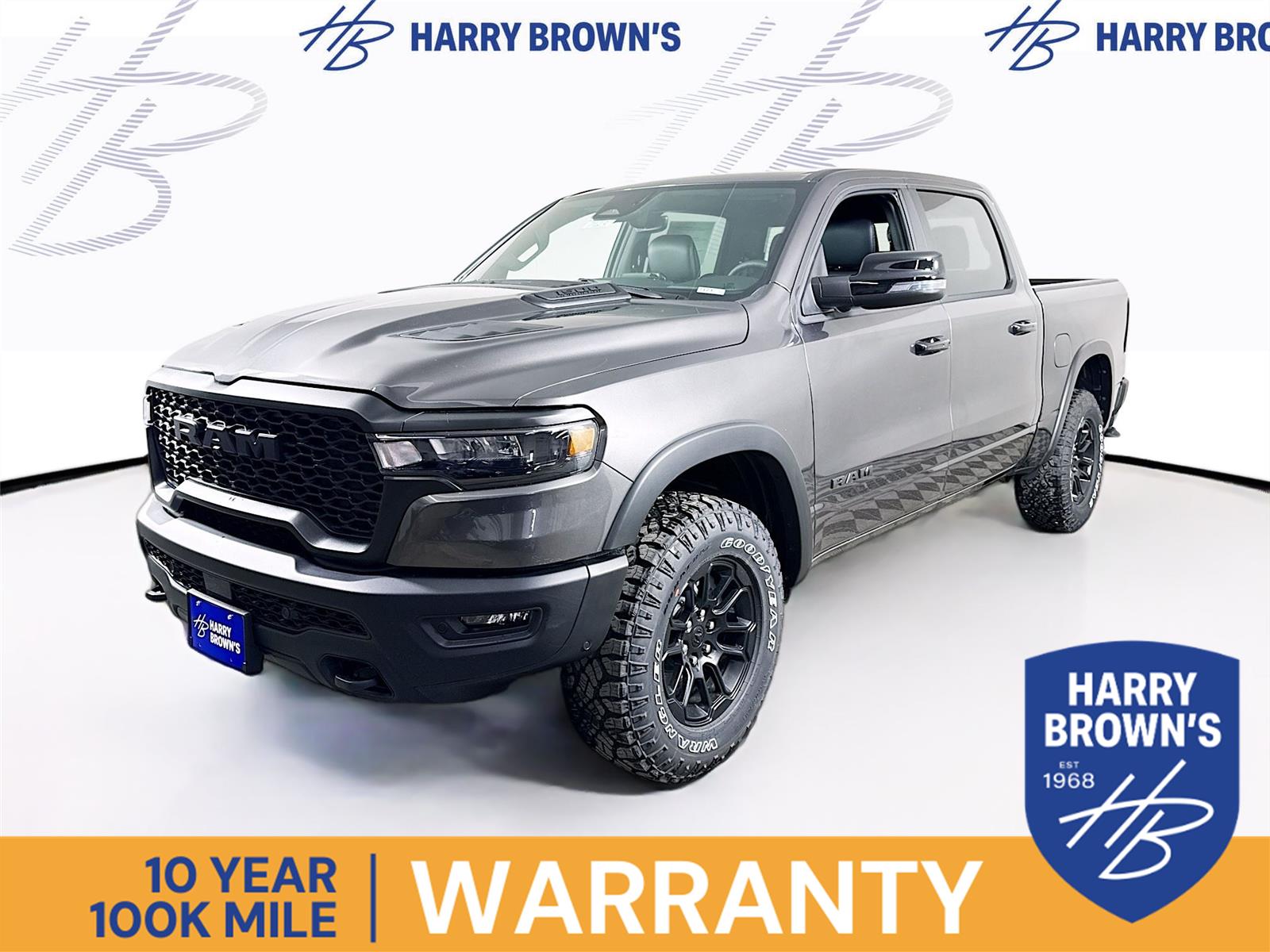 Gray (Granite Crystal Metallic Clearcoat) 2026 RAM 1500 Rebel Crew Cab 4WD Pickup Truck Four-Wheel Drive 8-Speed Automatic