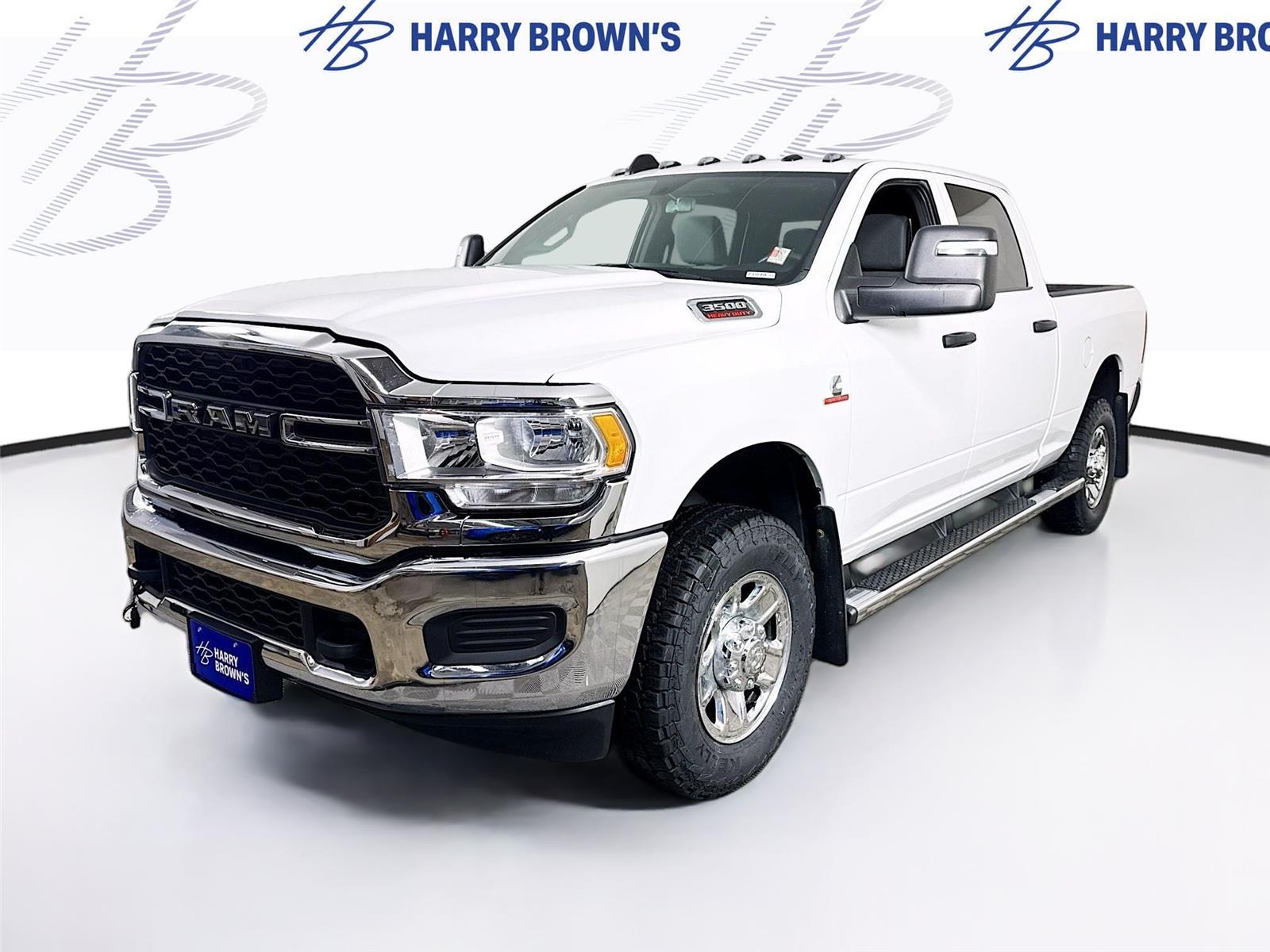 Bright White Clearcoat 2023 RAM 3500 Tradesman Crew Cab 4WD Pickup Truck Four-Wheel Drive 6-Speed Automatic