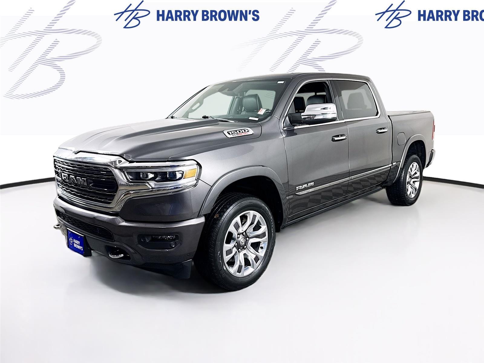 Gray (Granite Crystal Metallic Clearcoat) 2022 RAM 1500 Limited Crew Cab 4WD Pickup Truck Four-Wheel Drive 8-Speed Automatic