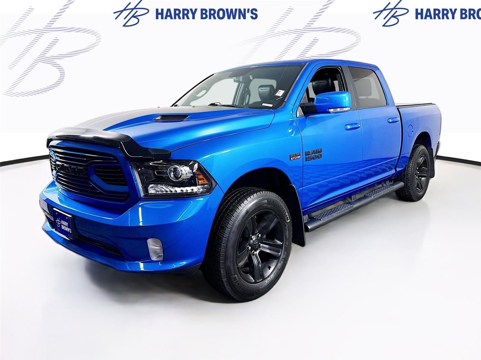 Hydro Blue Pearlcoat 2018 RAM 1500 Sport Crew Cab 4WD Pickup Truck Four-Wheel Drive 8-Speed Automatic
