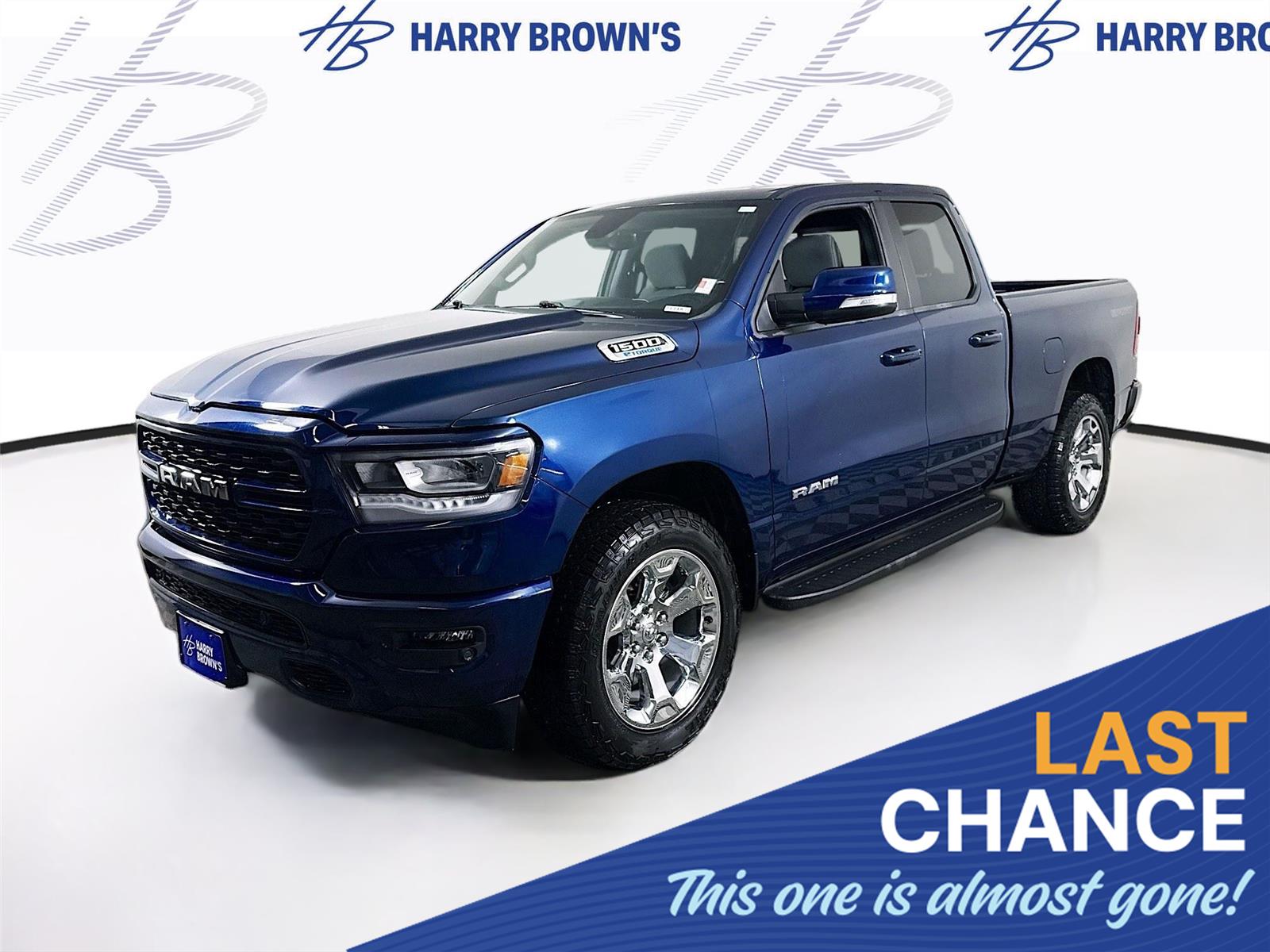 Patriot Blue Pearlcoat 2022 RAM 1500 Big Horn Quad Cab 4WD Pickup Truck Four-Wheel Drive 8-Speed Automatic