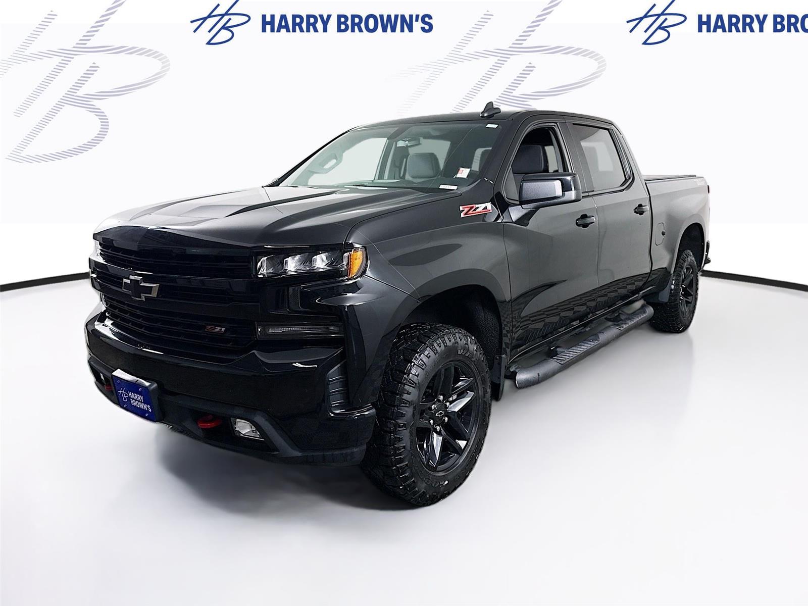 Black 2020 Chevrolet Silverado 1500 LT Trail Boss Crew Cab 4WD Pickup Truck Four-Wheel Drive Automatic