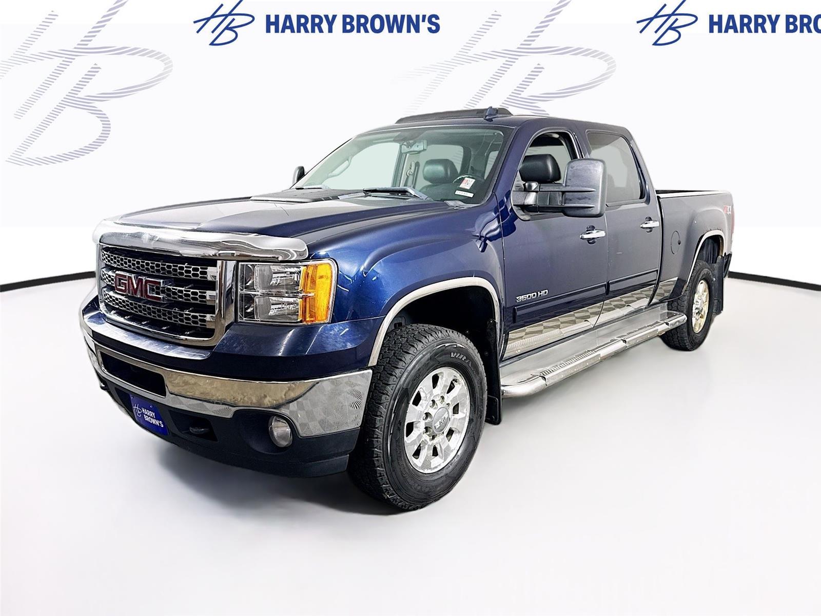 Midnight Blue Metallic 2012 GMC Sierra 3500HD SLT Crew Cab 4WD Pickup Truck Four-Wheel Drive 6-Speed Automatic