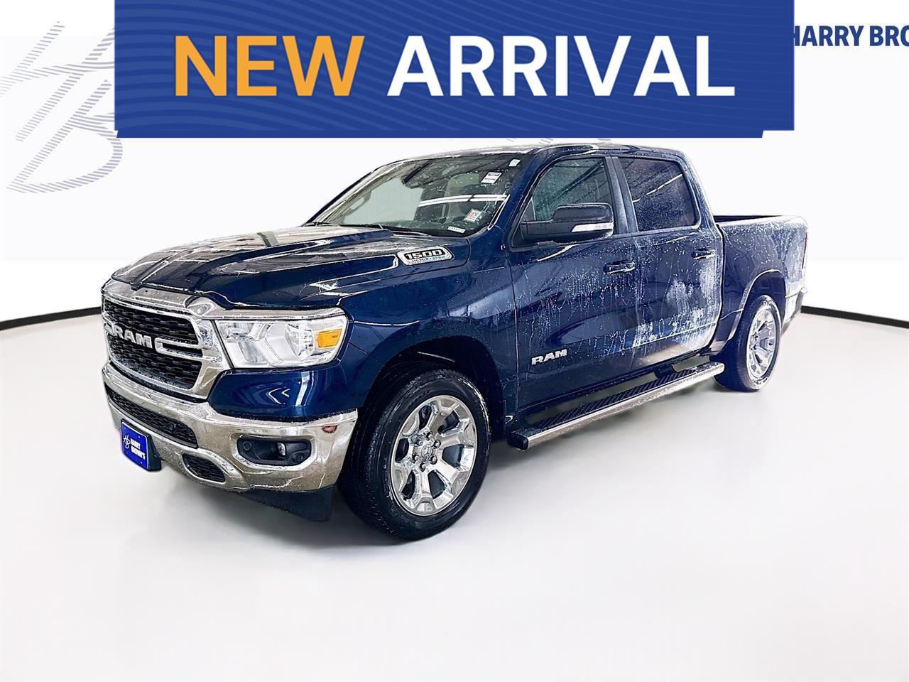 Patriot Blue Pearlcoat 2022 RAM 1500 Big Horn Crew Cab 4WD Pickup Truck Four-Wheel Drive 8-Speed Automatic