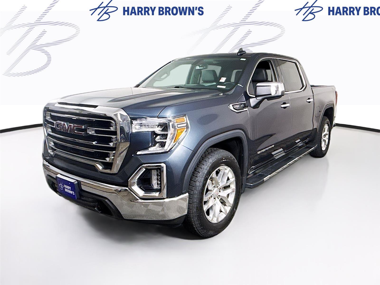 Pacific Blue Metallic 2020 GMC Sierra 1500 SLT Crew Cab 4WD Pickup Truck Four-Wheel Drive Automatic