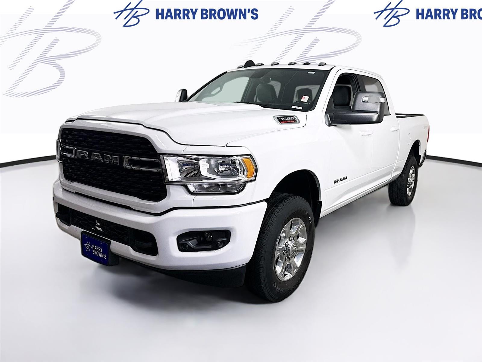 Bright White Clearcoat 2024 RAM 3500 Big Horn Crew Cab 4WD Pickup Truck Four-Wheel Drive 8-Speed Automatic