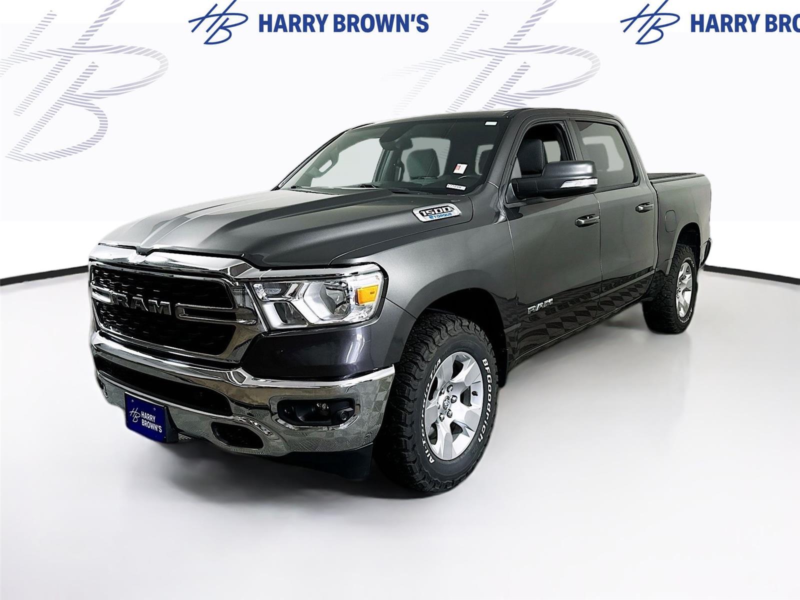 Gray (Granite Crystal Metallic Clearcoat) 2022 RAM 1500 Pickup Truck Four-Wheel Drive 8-Speed Automatic