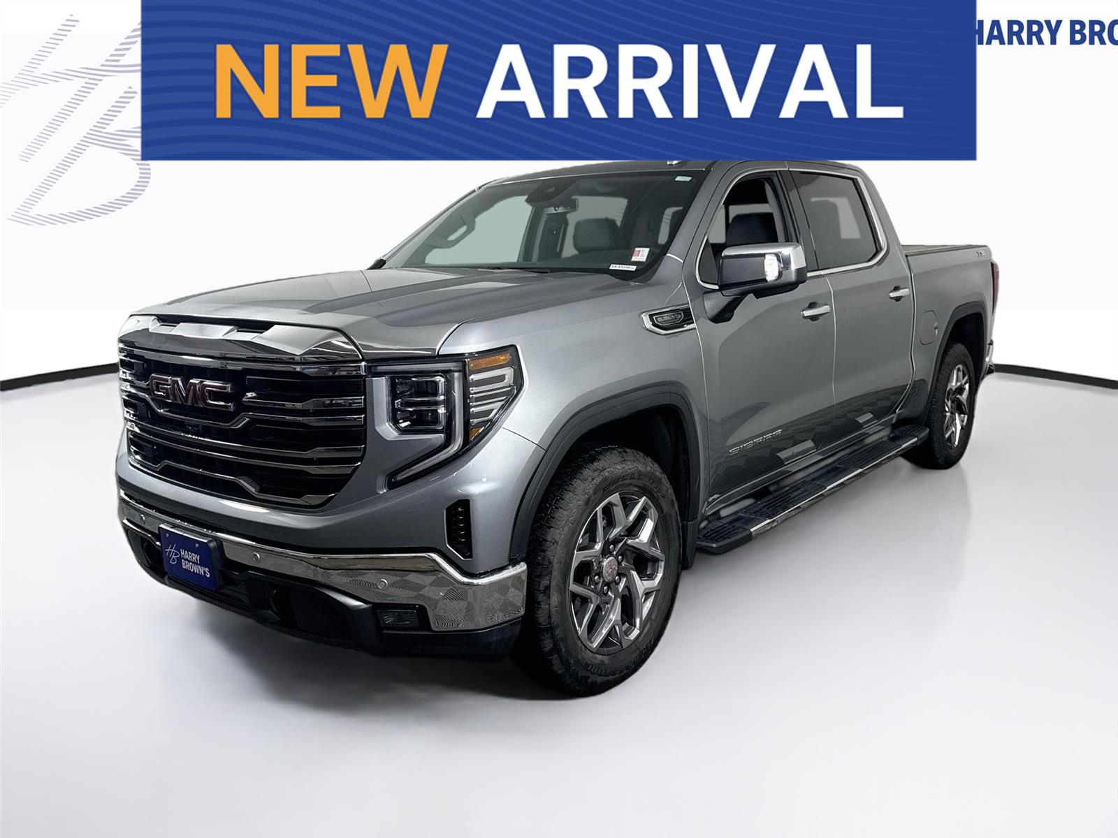 Sterling Metallic 2023 GMC Sierra 1500 SLT Crew Cab 4WD Pickup Truck Four-Wheel Drive Automatic