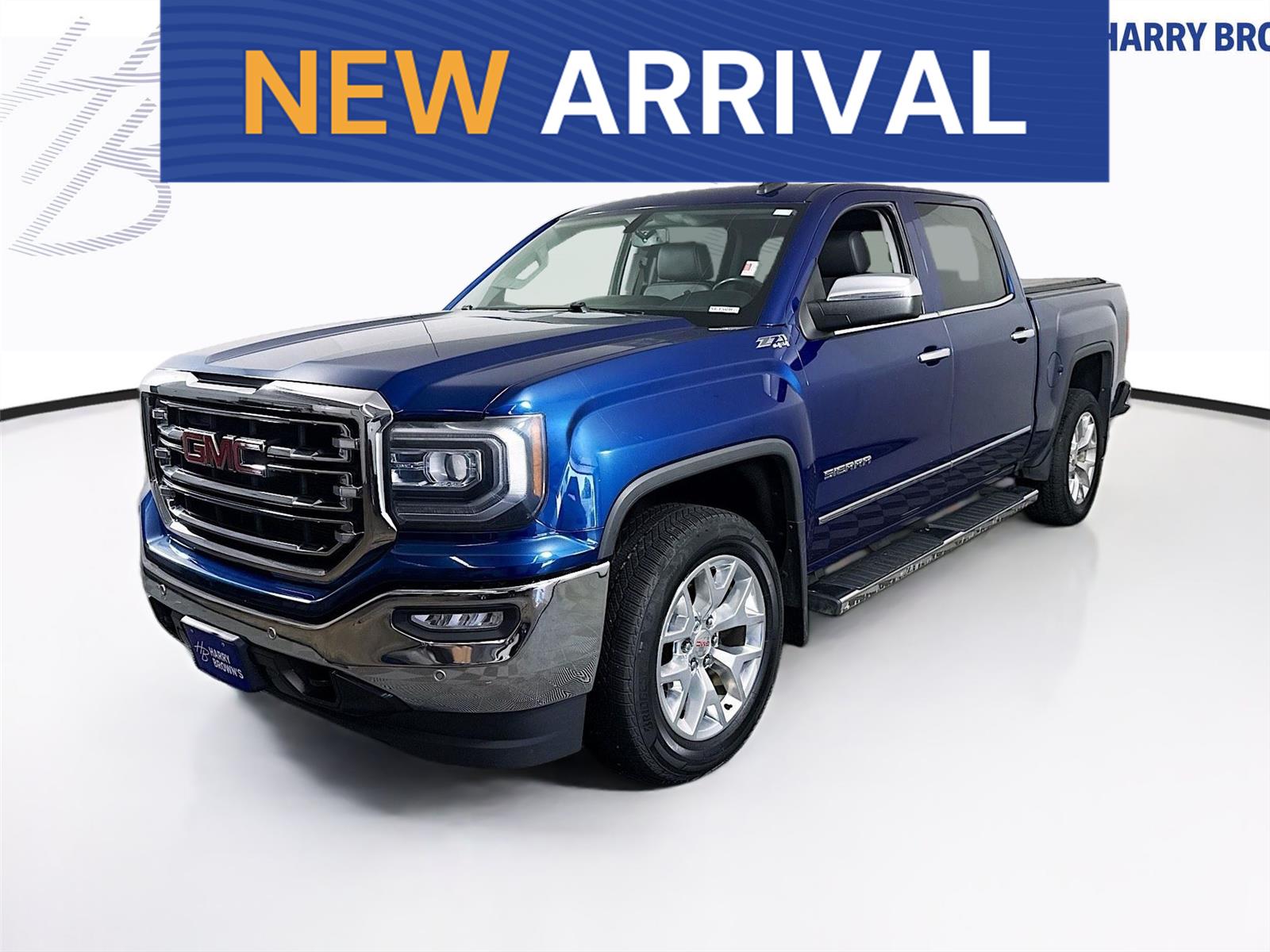 Stone Blue Metallic 2016 GMC Sierra 1500 SLT Crew Cab 4WD Pickup Truck Four-Wheel Drive 8-Speed Automatic