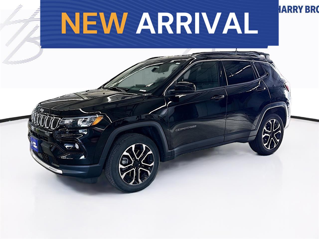 Diamond Black Crystal Pearlcoat 2023 Jeep Compass SUV / Crossover Four-Wheel Drive 8-Speed Automatic
