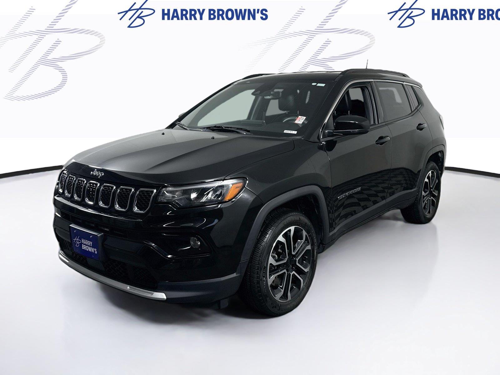 Diamond Black Crystal Pearlcoat 2023 Jeep Compass SUV / Crossover Four-Wheel Drive 8-Speed Automatic