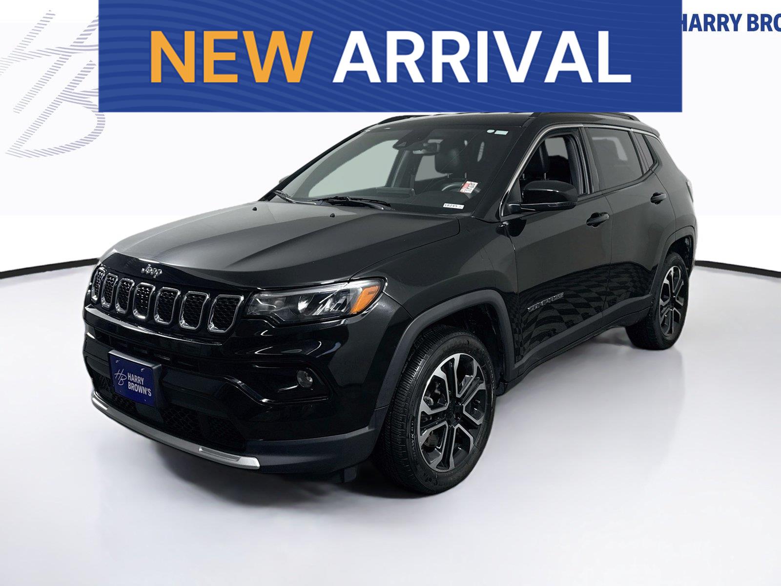 Diamond Black Crystal Pearlcoat 2023 Jeep Compass SUV / Crossover Four-Wheel Drive 8-Speed Automatic