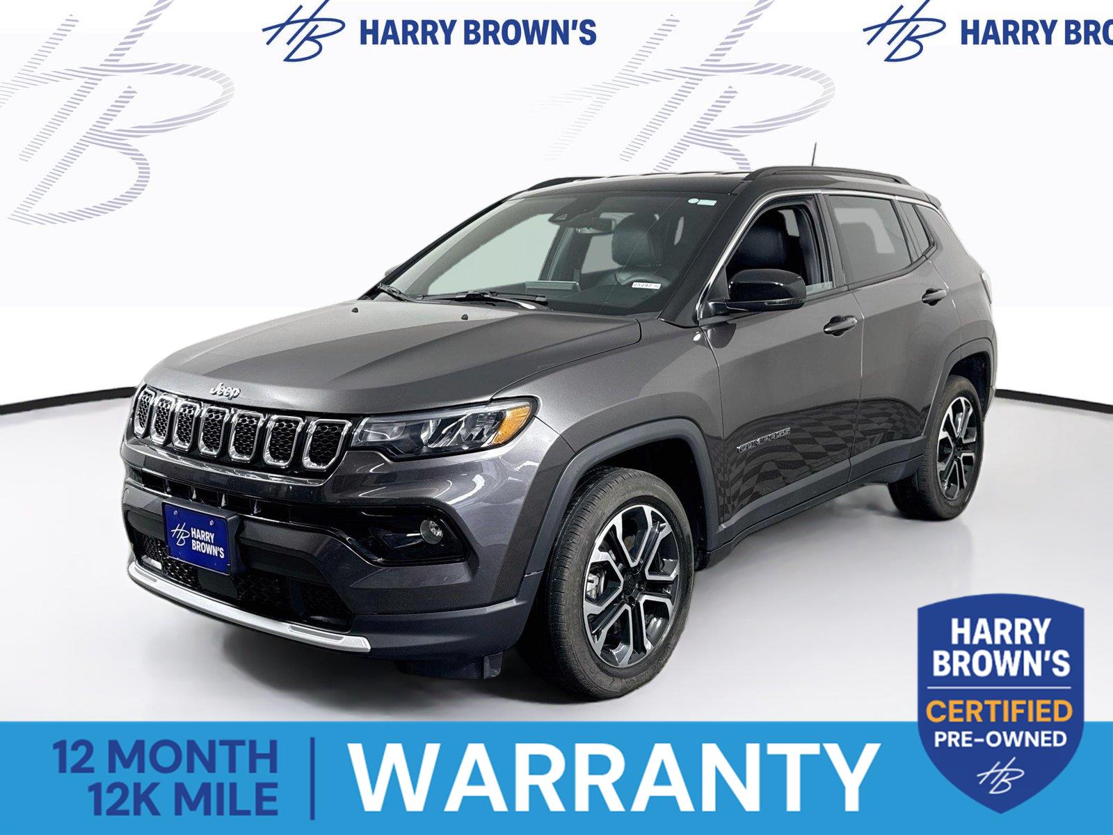 Gray (Granite Crystal Metallic Clearcoat) 2023 Jeep Compass SUV / Crossover Four-Wheel Drive 8-Speed Automatic