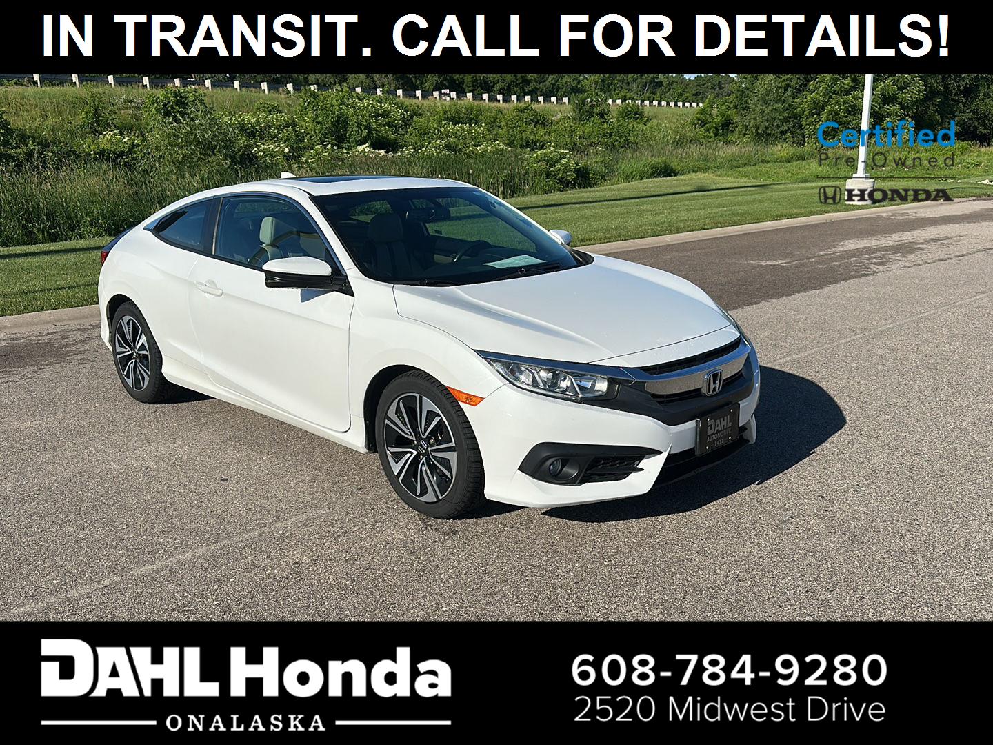 TAFFETA WHITE 2018 Honda Civic Coupe EX-L Coupe Front-Wheel Drive 