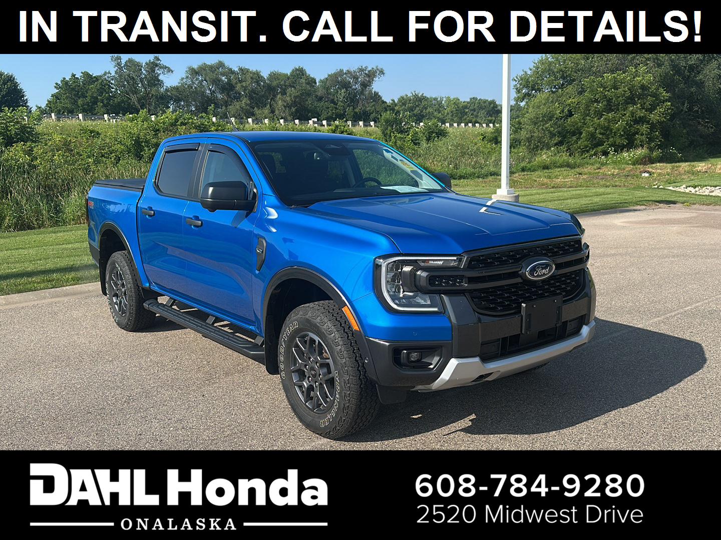 Velocity Blue Metallic 2024 Ford Ranger Pickup Truck Four-Wheel Drive Automatic