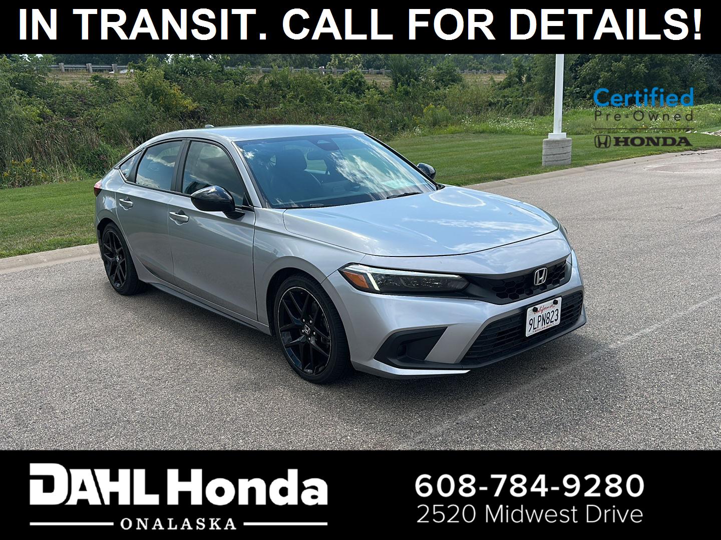 Lunar Silver Metallic 2024 Honda Civic Hatchback Hatchback Front-Wheel Drive Continuously Variable Transmission