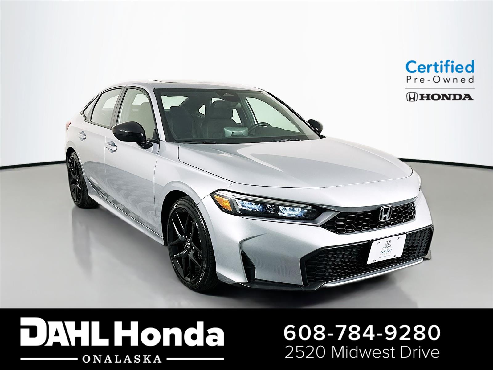 Solar Silver Metallic 2025 Honda Civic Hybrid Sport Sedan FWD Sedan Front-Wheel Drive 1-Speed Dual Clutch