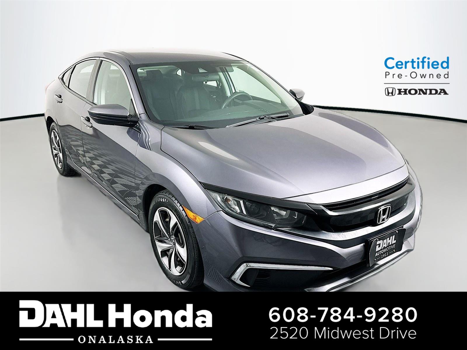 Gray (Modern Steel Metallic) 2020 Honda Civic LX Sedan FWD Sedan Front-Wheel Drive Continuously Variable Transmission