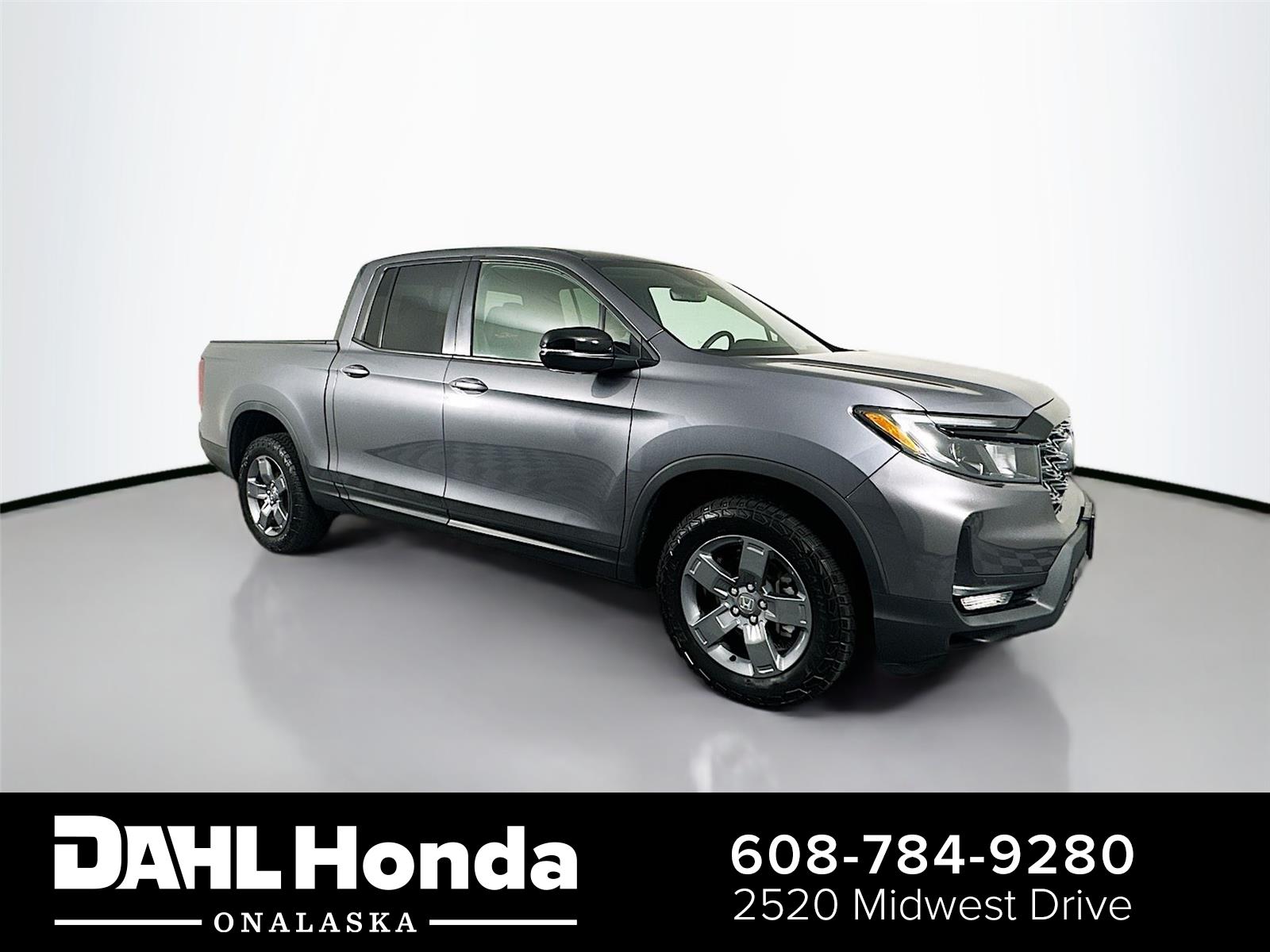 Gray (Modern Steel Metallic) 2024 Honda Ridgeline TrailSport AWD Pickup Truck All-Wheel Drive 9-Speed Automatic