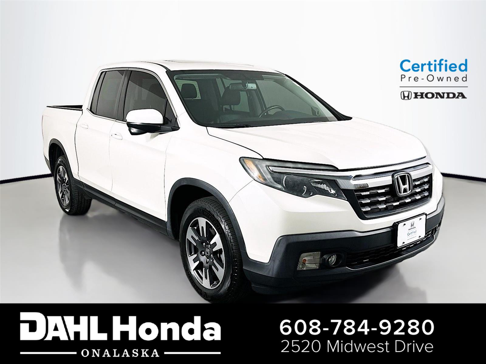 White Diamond Pearl 2019 Honda Ridgeline Pickup Truck All-Wheel Drive 6-Speed Automatic