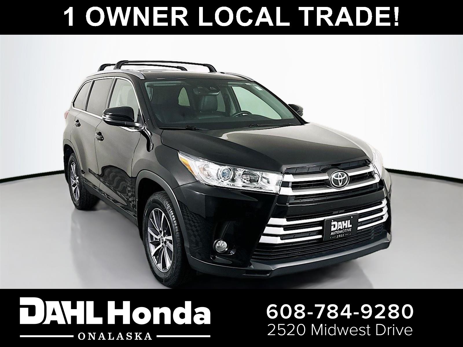 Midnight Black Metallic 2019 Toyota Highlander SUV / Crossover All-Wheel Drive Automatic