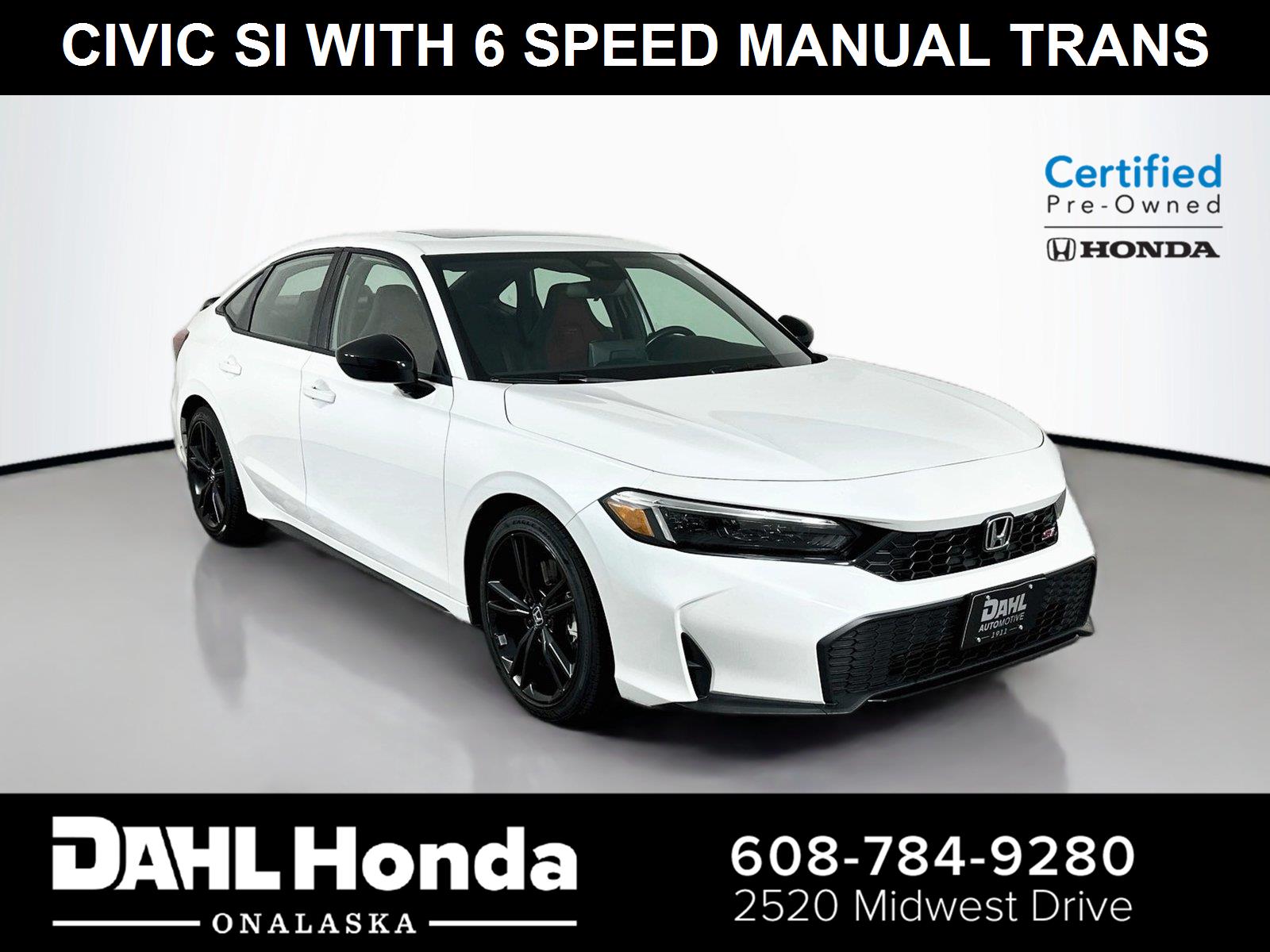 Platinum White Pearl 2025 Honda Civic Sedan Front-Wheel Drive 6-Speed Manual